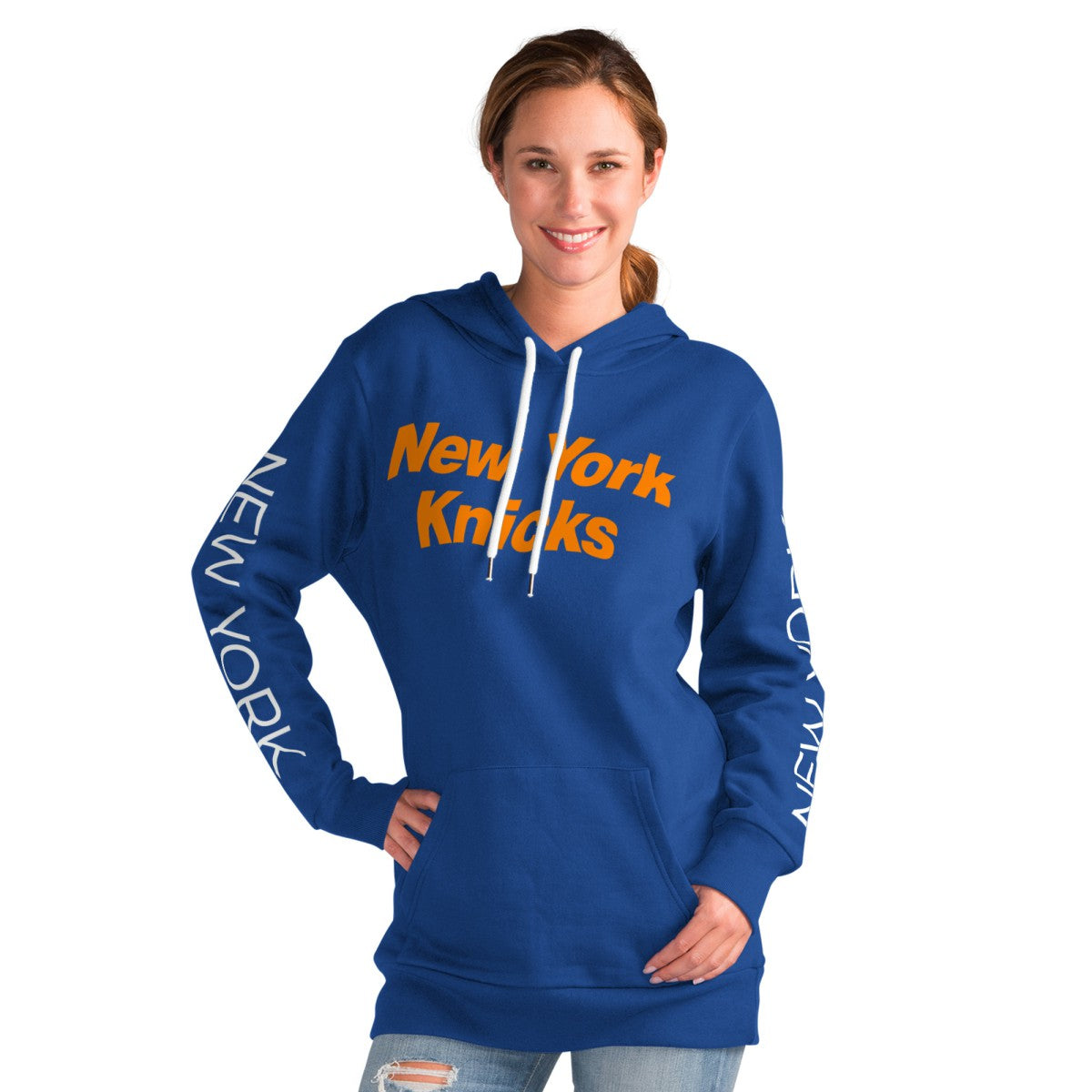 New York Knicks G-III 4Her by Carl Banks Women's Base Coach Pullover Hoodie