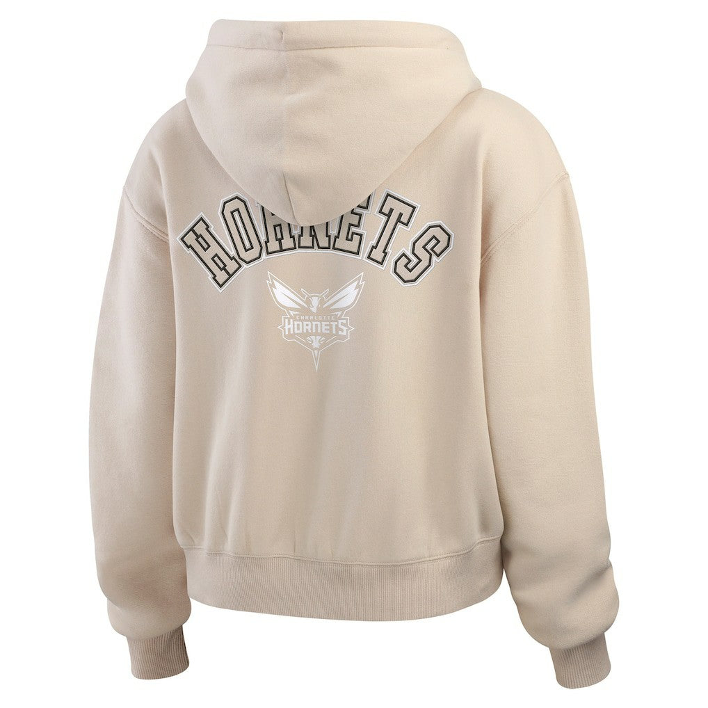 Charlotte Hornets WEAR by Erin Andrews Women's Tonal Felt Patch Full-Zip Hoodie