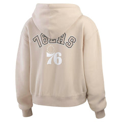 Philadelphia 76ers WEAR by Erin Andrews Women's Plus Size Tonal Felt Patch Full-Zip Hoodie