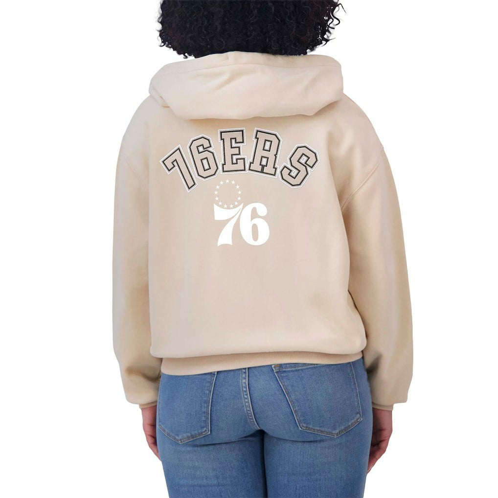 Philadelphia 76ers WEAR by Erin Andrews Women's Plus Size Tonal Felt Patch Full-Zip Hoodie