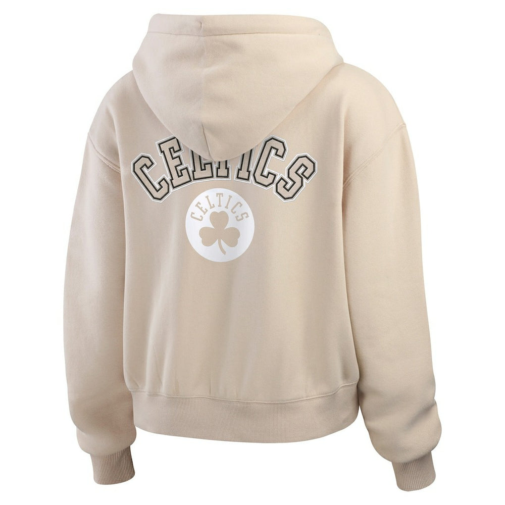 Boston Celtics WEAR by Erin Andrews Women's Plus Size Tonal Felt Patch Full-Zip Hoodie