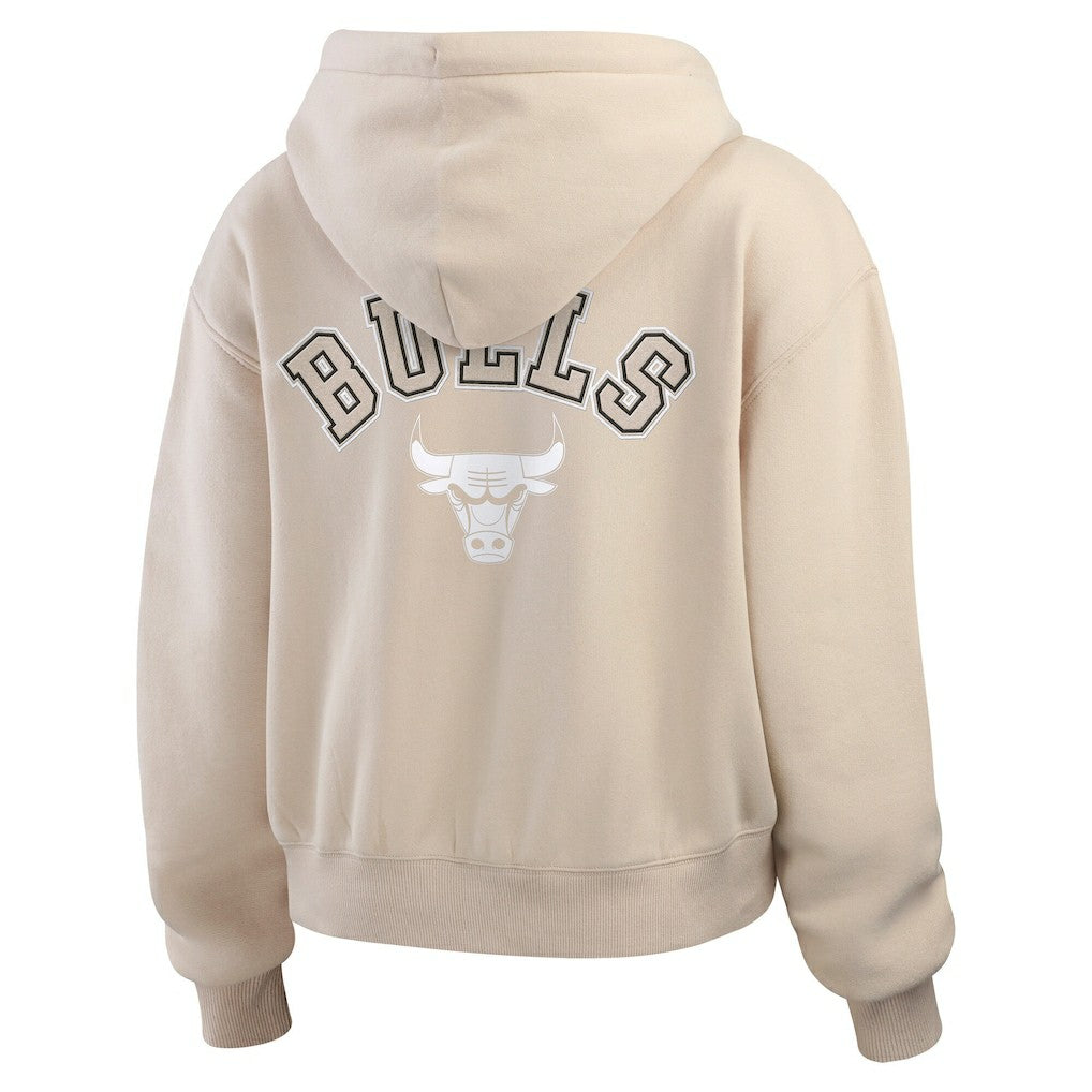 Chicago Bulls WEAR by Erin Andrews Women's Plus Size Tonal Felt Patch Full-Zip Hoodie