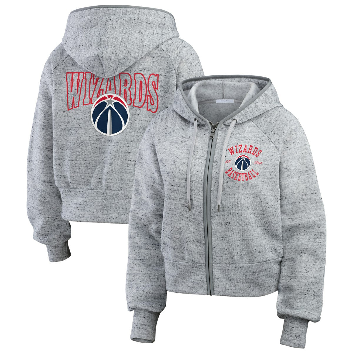 Washington Wizards WEAR by Erin Andrews Women's Speckled Radiator Full-Zip Hoodie