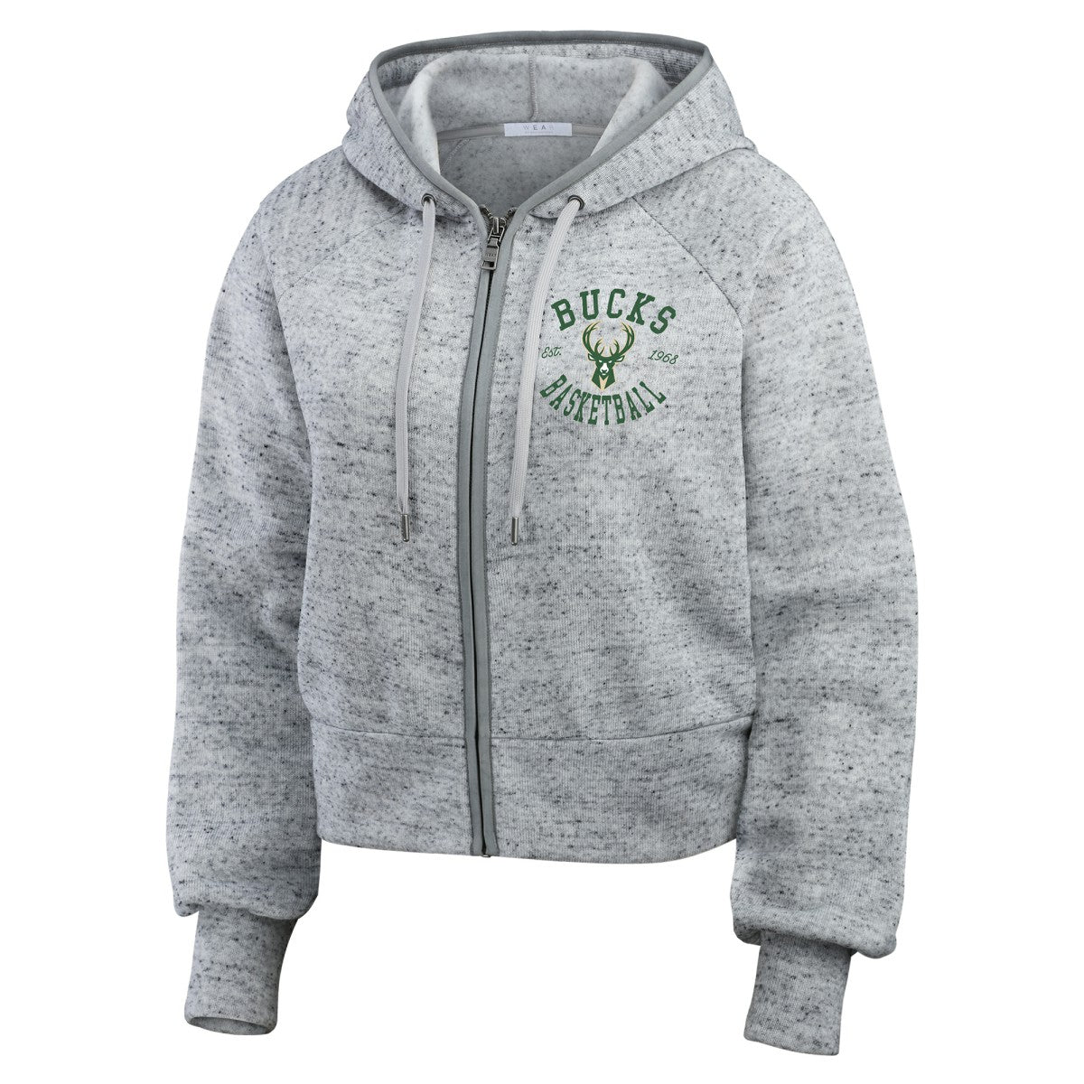 Milwaukee Bucks WEAR by Erin Andrews Women's Speckled Radiator Full-Zip Hoodie