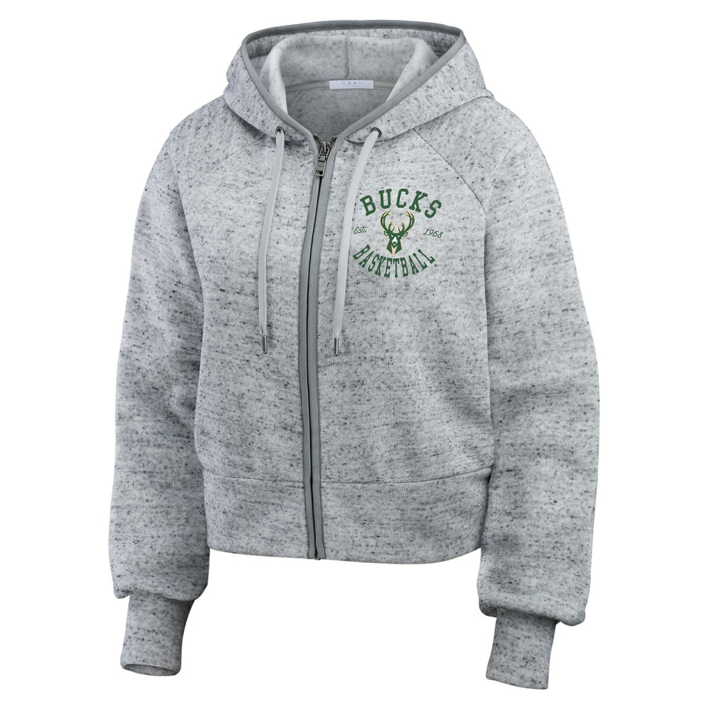 Milwaukee Bucks WEAR by Erin Andrews Women's Speckled Radiator Full-Zip Hoodie