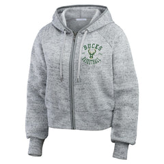 Milwaukee Bucks WEAR by Erin Andrews Women's Speckled Radiator Full-Zip Hoodie