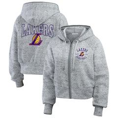 Los Angeles Lakers WEAR by Erin Andrews Women's Speckled Radiator Full-Zip Hoodie