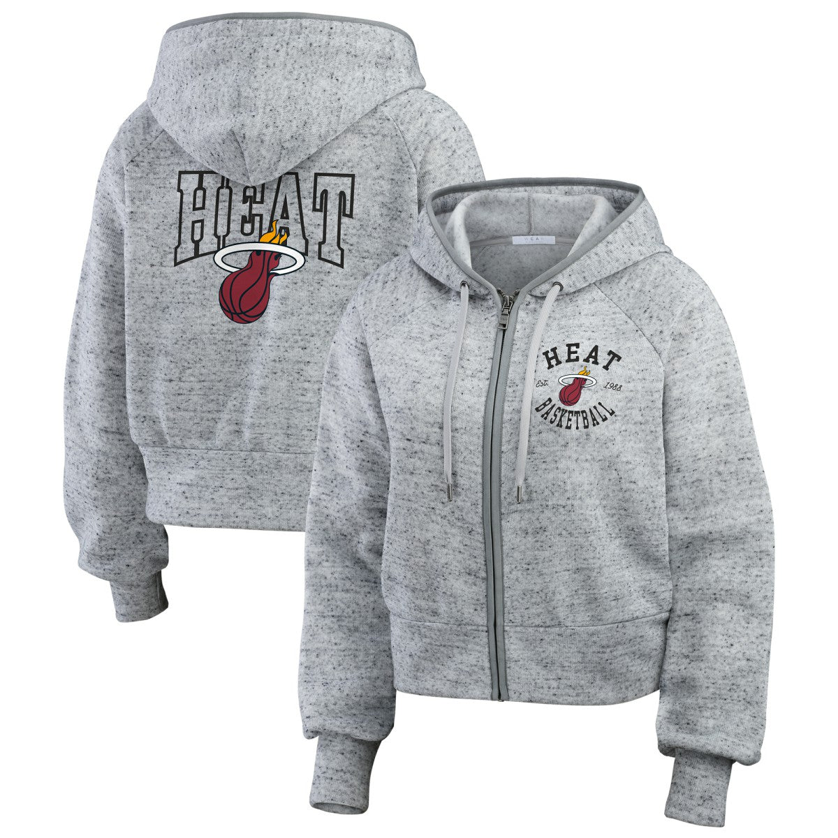 Miami Heat WEAR by Erin Andrews Women's Speckled Radiator Full-Zip Hoodie