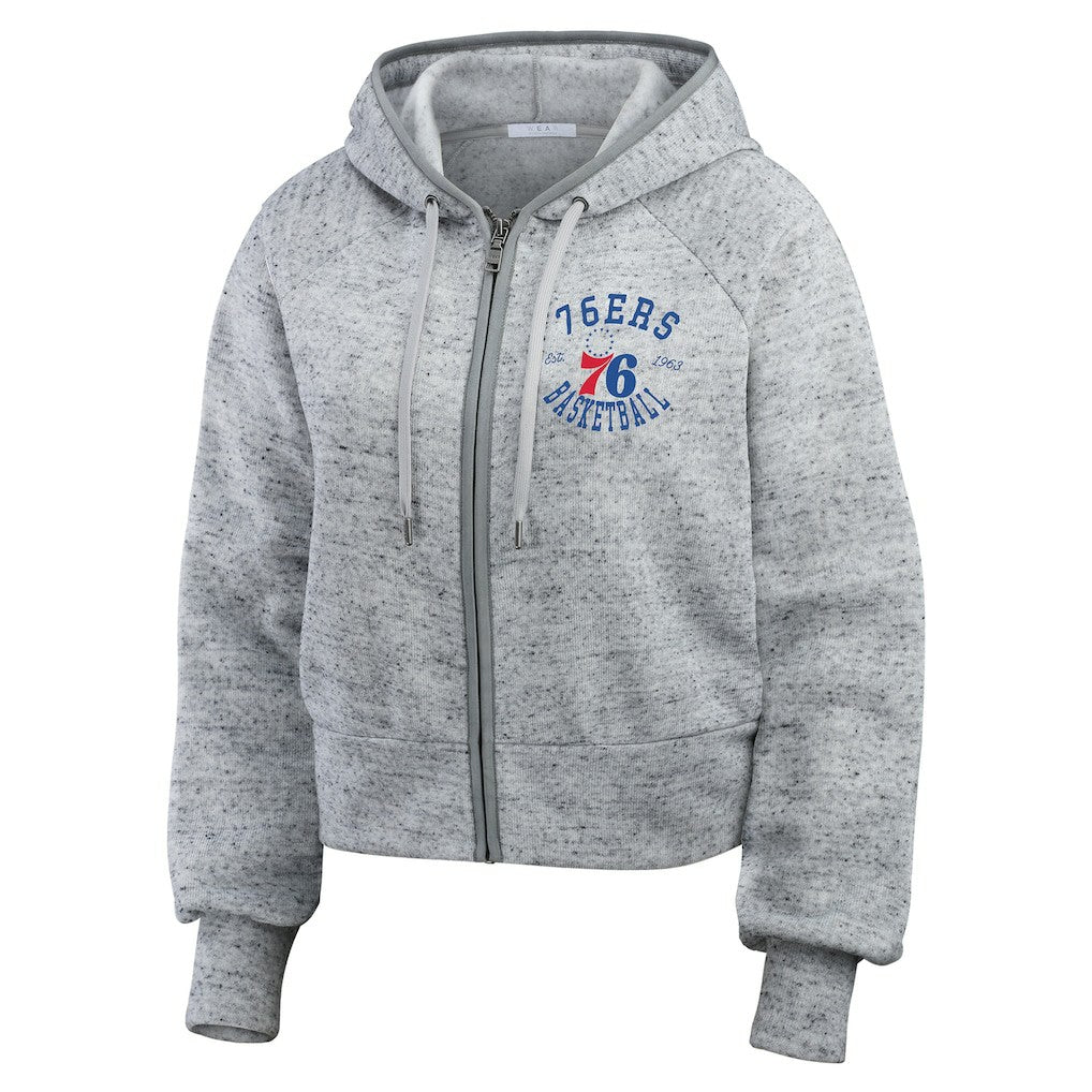 Philadelphia 76ers WEAR by Erin Andrews Women's Speckled Radiator Full-Zip Hoodie