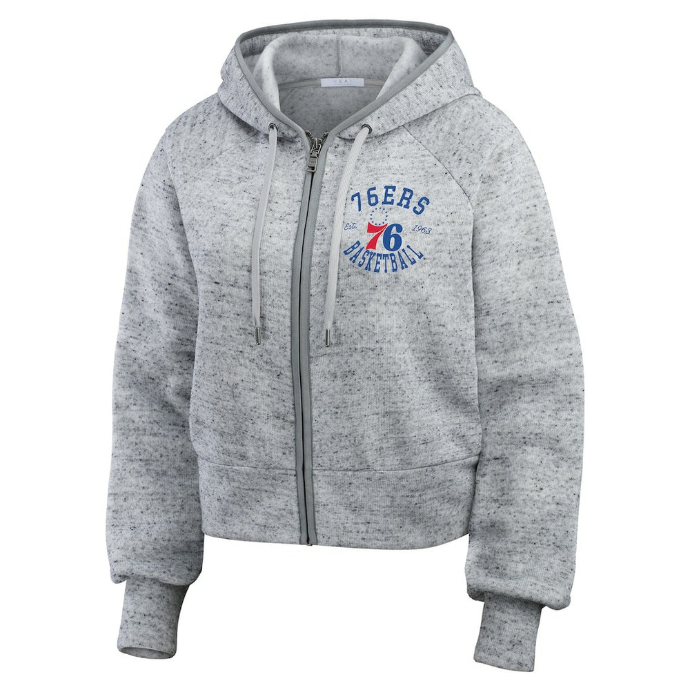 Philadelphia 76ers WEAR by Erin Andrews Women's Speckled Radiator Full-Zip Hoodie