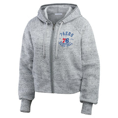Philadelphia 76ers WEAR by Erin Andrews Women's Speckled Radiator Full-Zip Hoodie