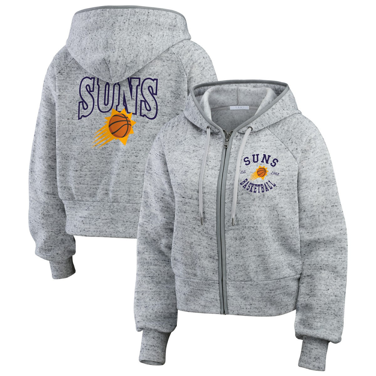 Phoenix Suns WEAR by Erin Andrews Women's Speckled Radiator Full-Zip Hoodie