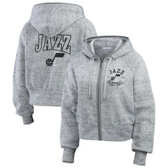 Utah Jazz WEAR by Erin Andrews Women's Speckled Radiator Full-Zip Hoodie