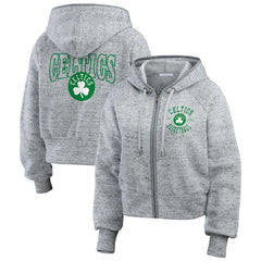 Boston Celtics WEAR by Erin Andrews Women's Speckled Radiator Full-Zip Hoodie