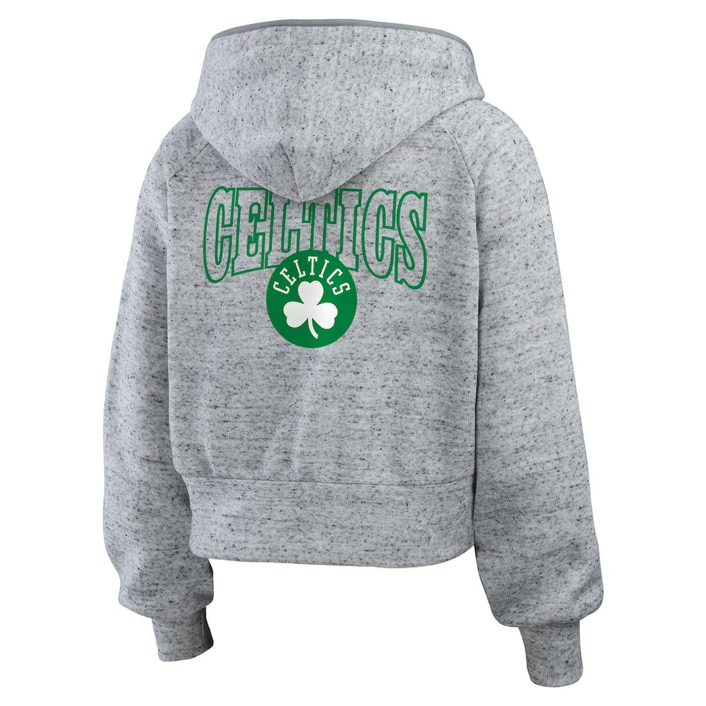 Boston Celtics WEAR by Erin Andrews Women's Speckled Radiator Full-Zip Hoodie