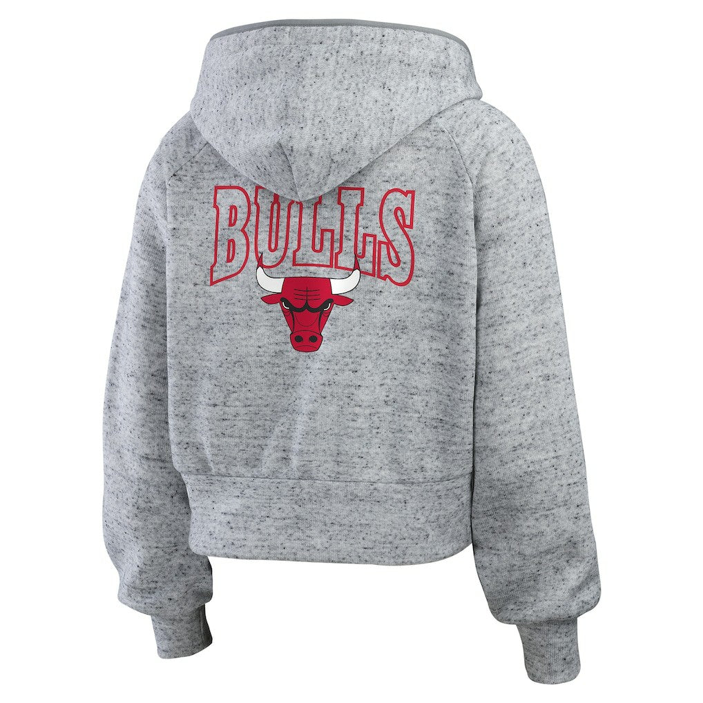Chicago Bulls WEAR by Erin Andrews Women's Speckled Radiator Full-Zip Hoodie