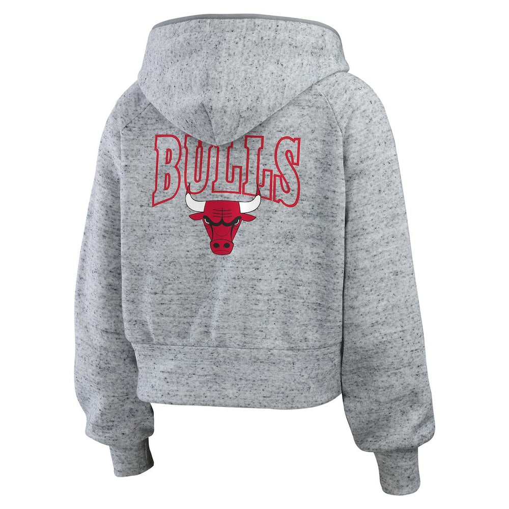 Chicago Bulls WEAR by Erin Andrews Women's Speckled Radiator Full-Zip Hoodie