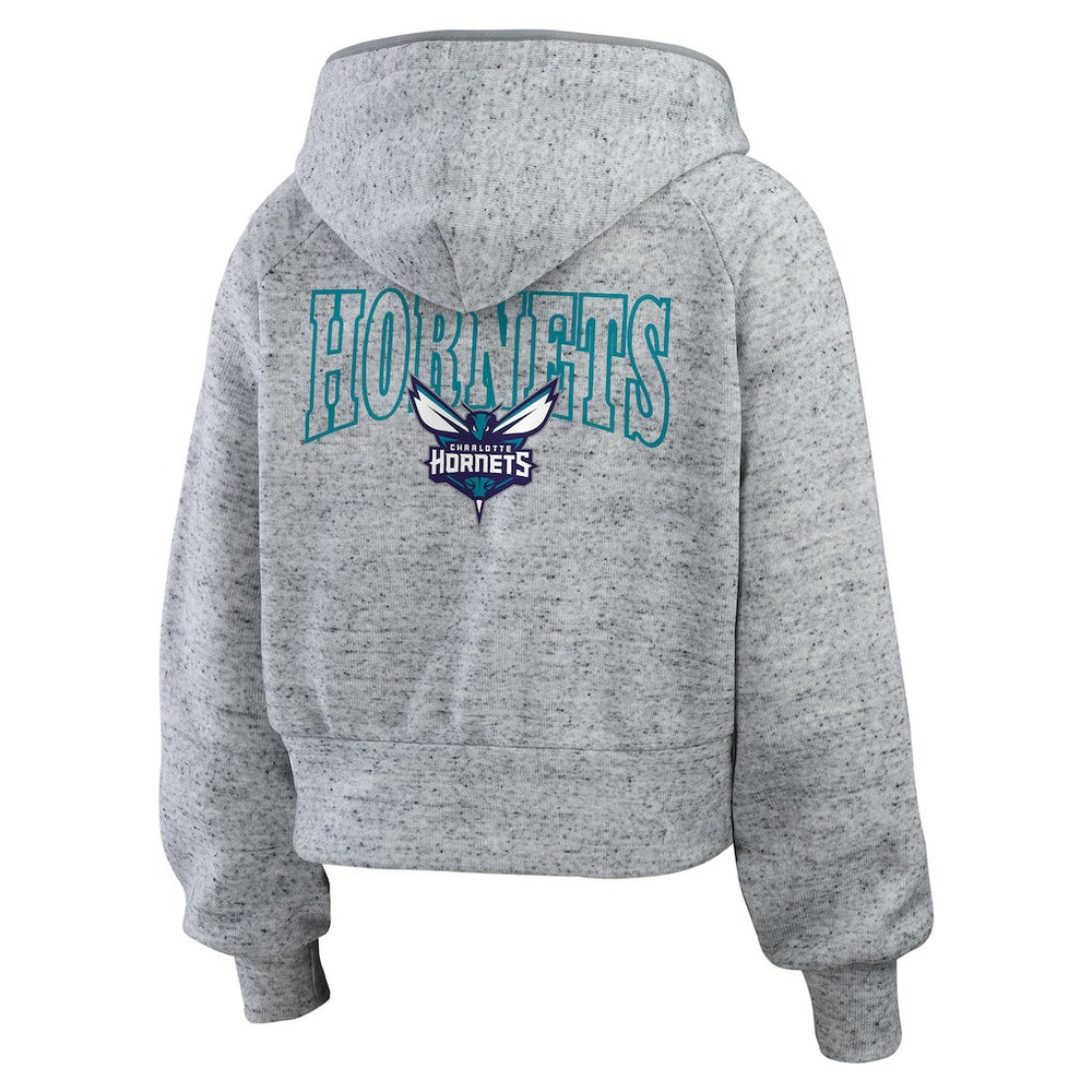 Charlotte Hornets WEAR by Erin Andrews Women's Speckled Radiator Full-Zip Hoodie