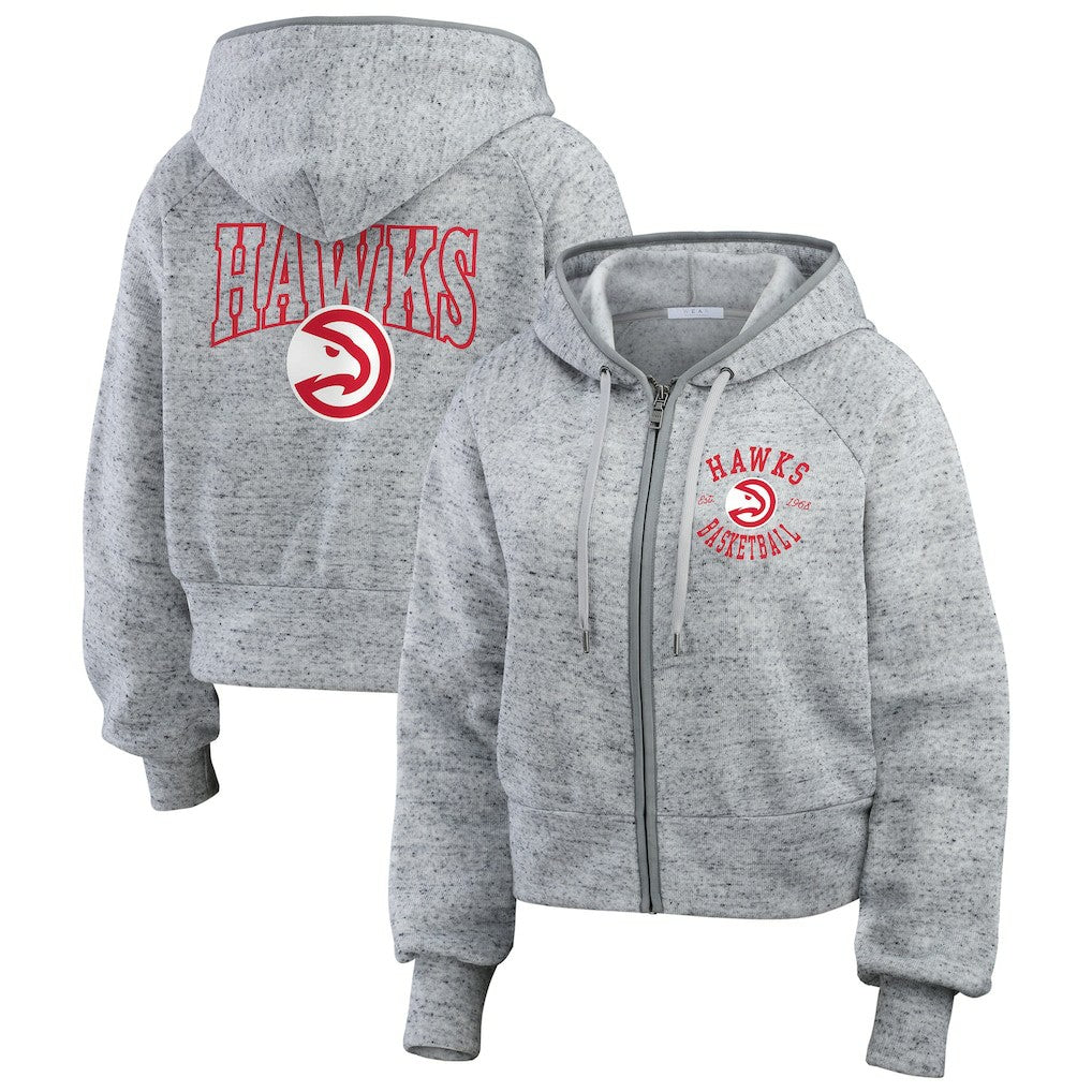 Atlanta Hawks WEAR by Erin Andrews Women's Speckled Radiator Full-Zip Hoodie
