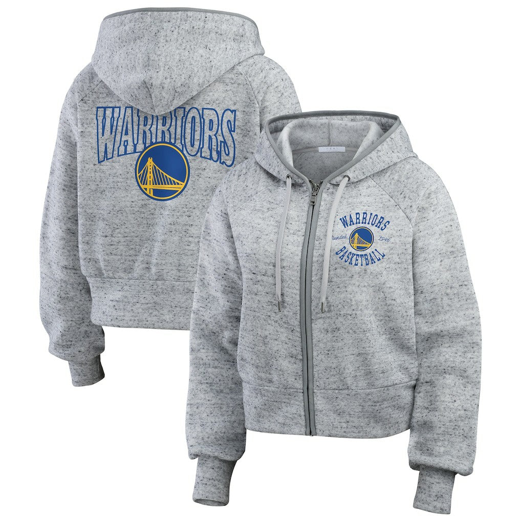 Golden State Warriors WEAR by Erin Andrews Women's Speckled Radiator Full-Zip Hoodie sale