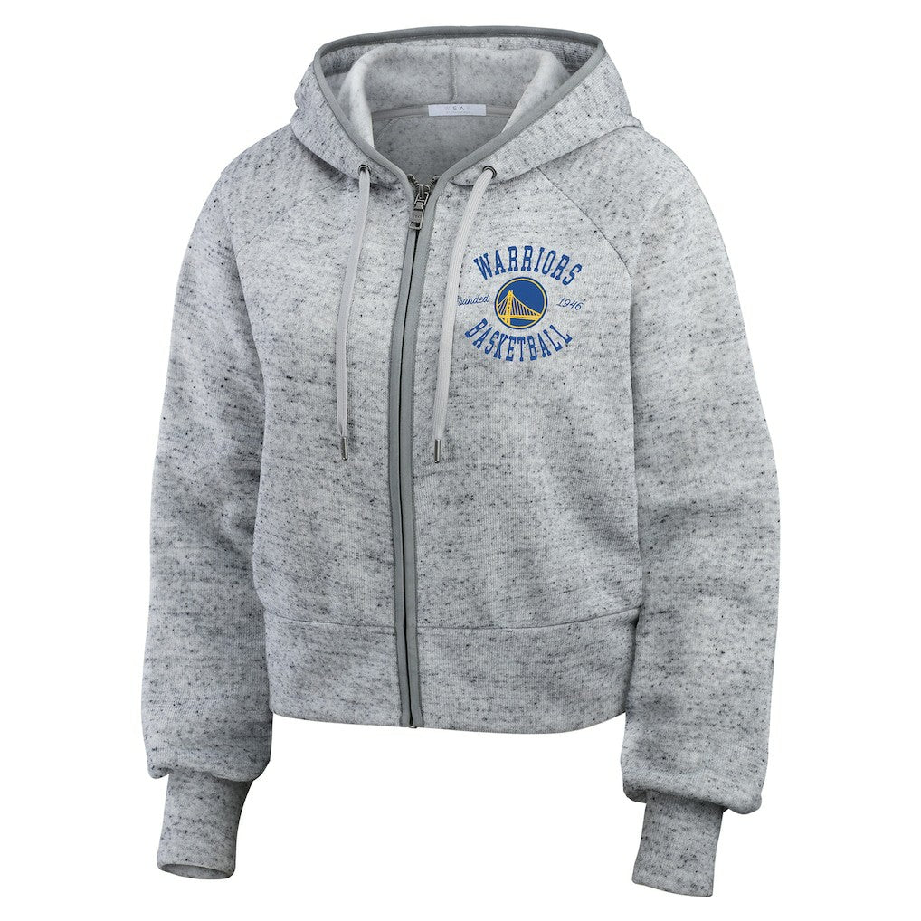 Golden State Warriors WEAR by Erin Andrews Women's Speckled Radiator Full-Zip Hoodie sale