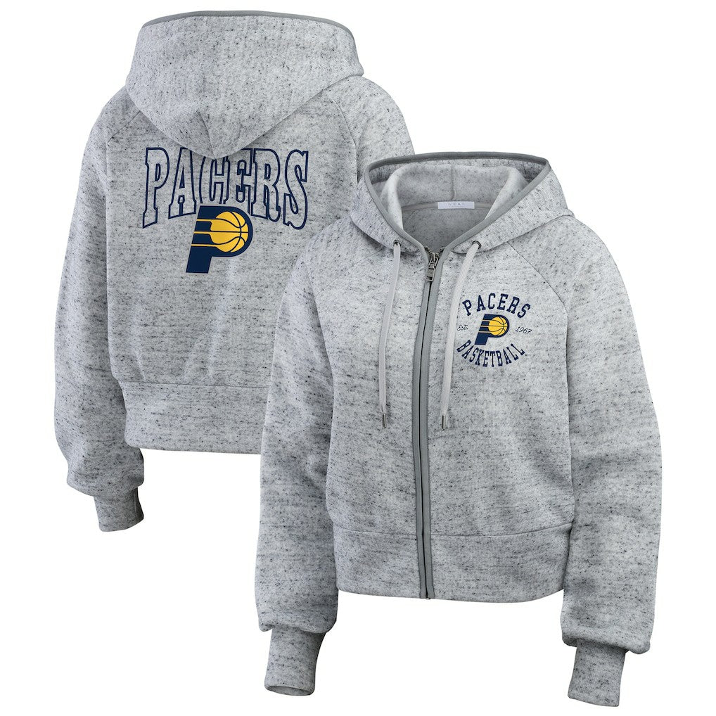 Indiana Pacers WEAR by Erin Andrews Women's Speckled Radiator Full-Zip Hoodie