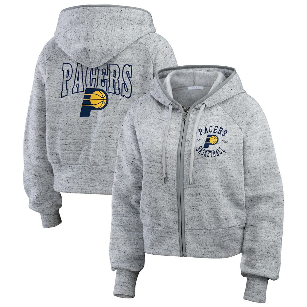 Indiana Pacers WEAR by Erin Andrews Women's Speckled Radiator Full-Zip Hoodie