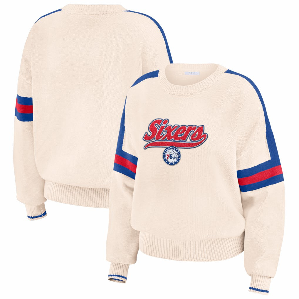 Philadelphia 76ers WEAR by Erin Andrews Women's Stripe Pullover Sweater