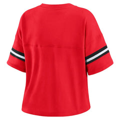 Chicago Bulls WEAR by Erin Andrews Women's Color Block Boxy V-Neck T-Shirt sale