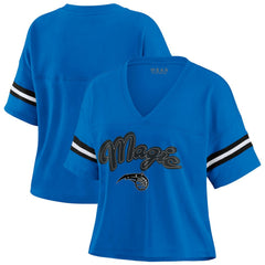 Orlando Magic WEAR by Erin Andrews Women's Plus Size Color Block Boxy V-Neck T-Shirt