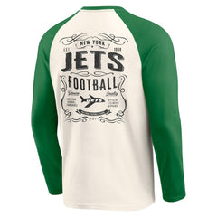 Darius Rucker Collection Raglan Henley Long Sleeve T-Shirt - New York Jets T-shirts
