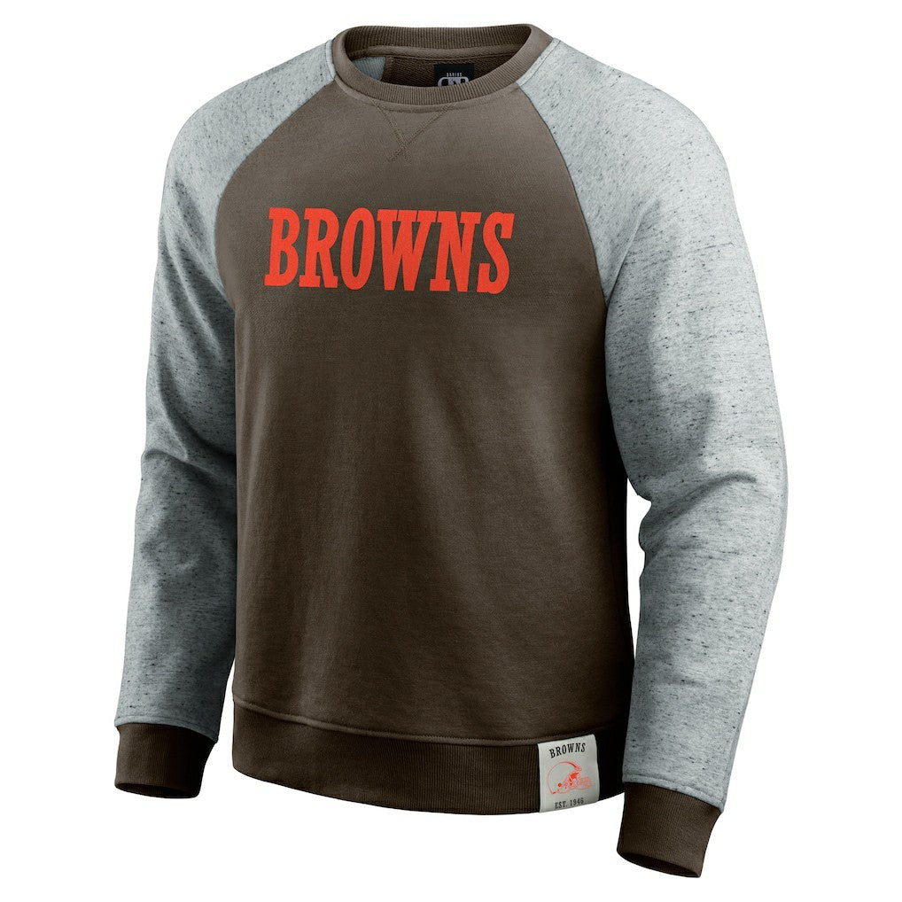 Darius Rucker Collection Colorblock Pullover Sweatshirt - Cleveland Browns Pullover