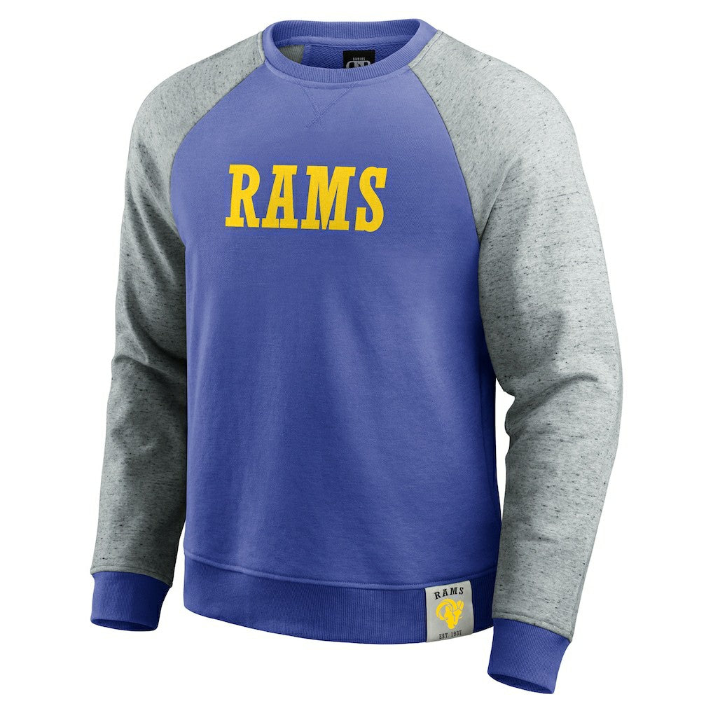 Darius Rucker Collection Colorblock Pullover Sweatshirt - Los Angeles Rams Pullover