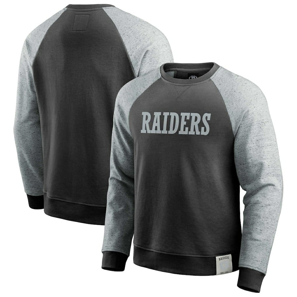 Darius Rucker Collection Colorblock Pullover Sweatshirt - Las Vegas Raiders Pullover
