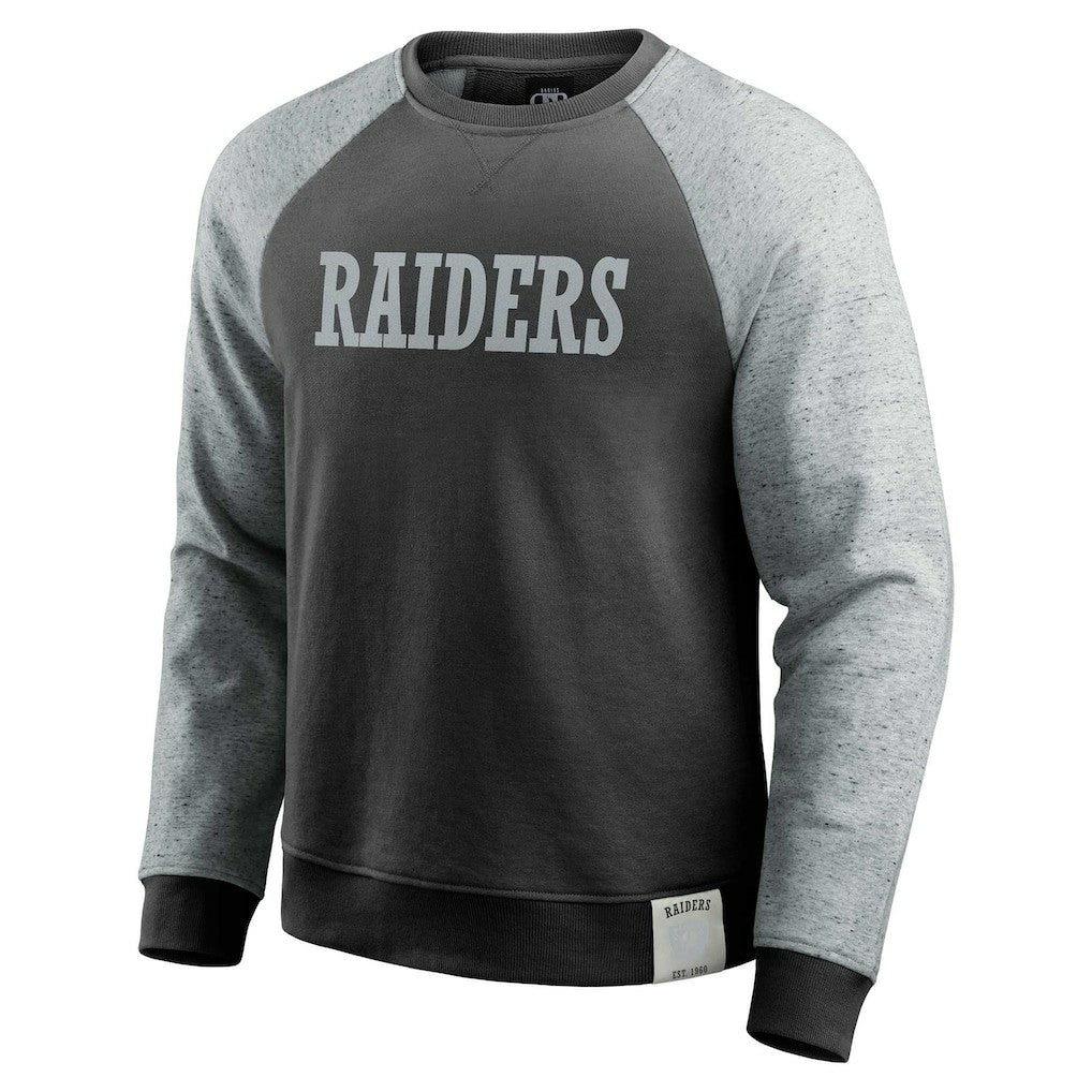 Darius Rucker Collection Colorblock Pullover Sweatshirt - Las Vegas Raiders Pullover