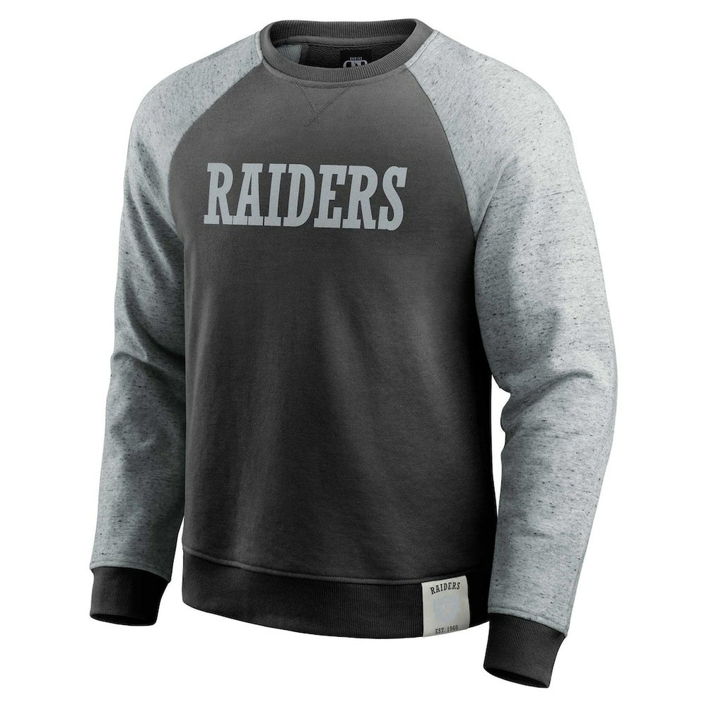 Darius Rucker Collection Colorblock Pullover Sweatshirt - Las Vegas Raiders Pullover