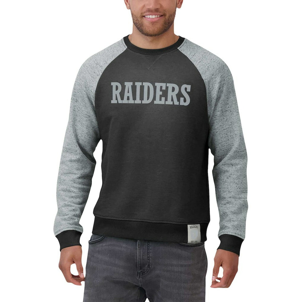 Darius Rucker Collection Colorblock Pullover Sweatshirt - Las Vegas Raiders Pullover