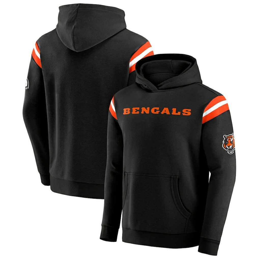 Darius Rucker Collection Football Washed Pullover Hoodie - Cincinnati Bengals Hoodies