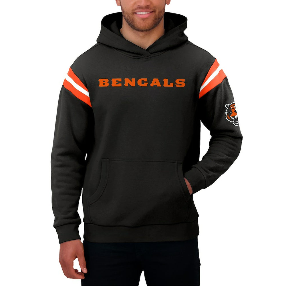 Darius Rucker Collection Football Washed Pullover Hoodie - Cincinnati Bengals Hoodies