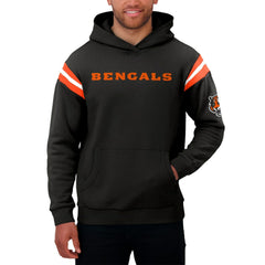 Darius Rucker Collection Football Washed Pullover Hoodie - Cincinnati Bengals Hoodies