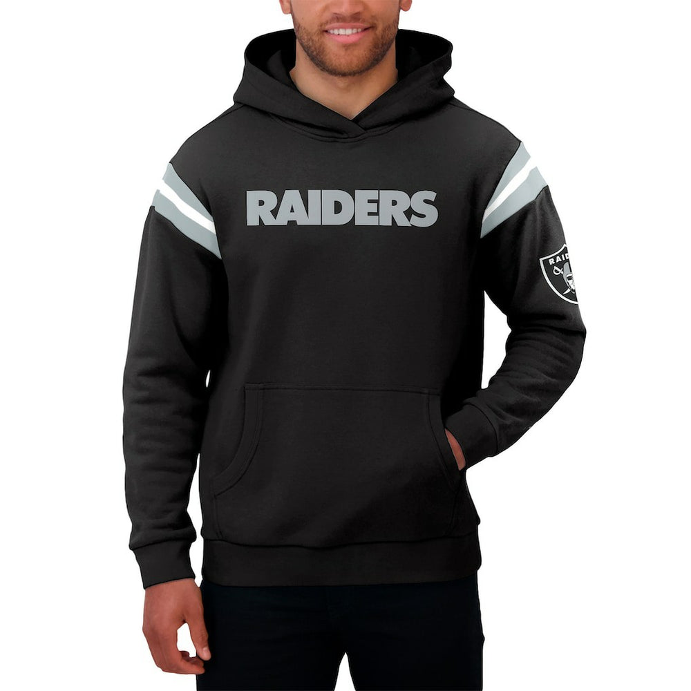 Darius Rucker Collection Football Washed Pullover Hoodie - Las Vegas Raiders Hoodies