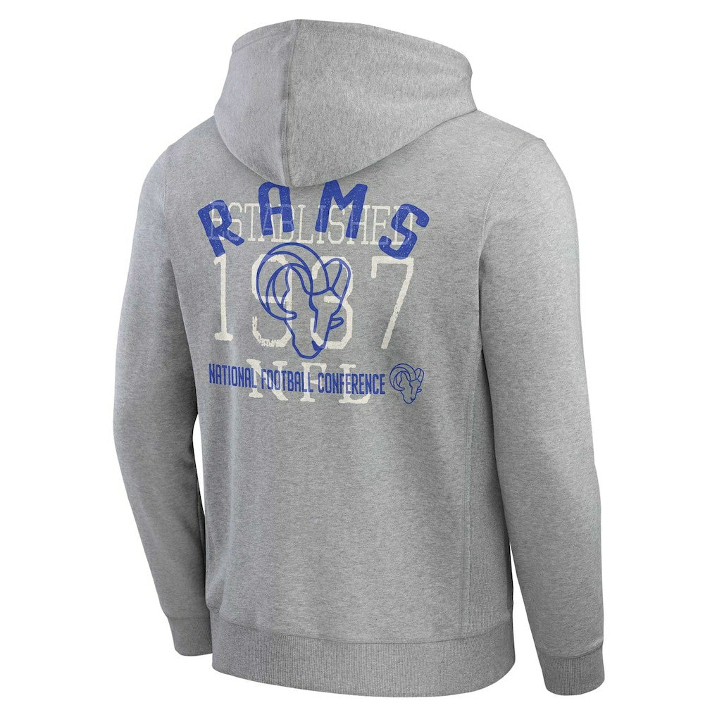Darius Rucker Collection Vintage Stripe Full-Zip Hoodie - Los Angeles Rams Hoodies