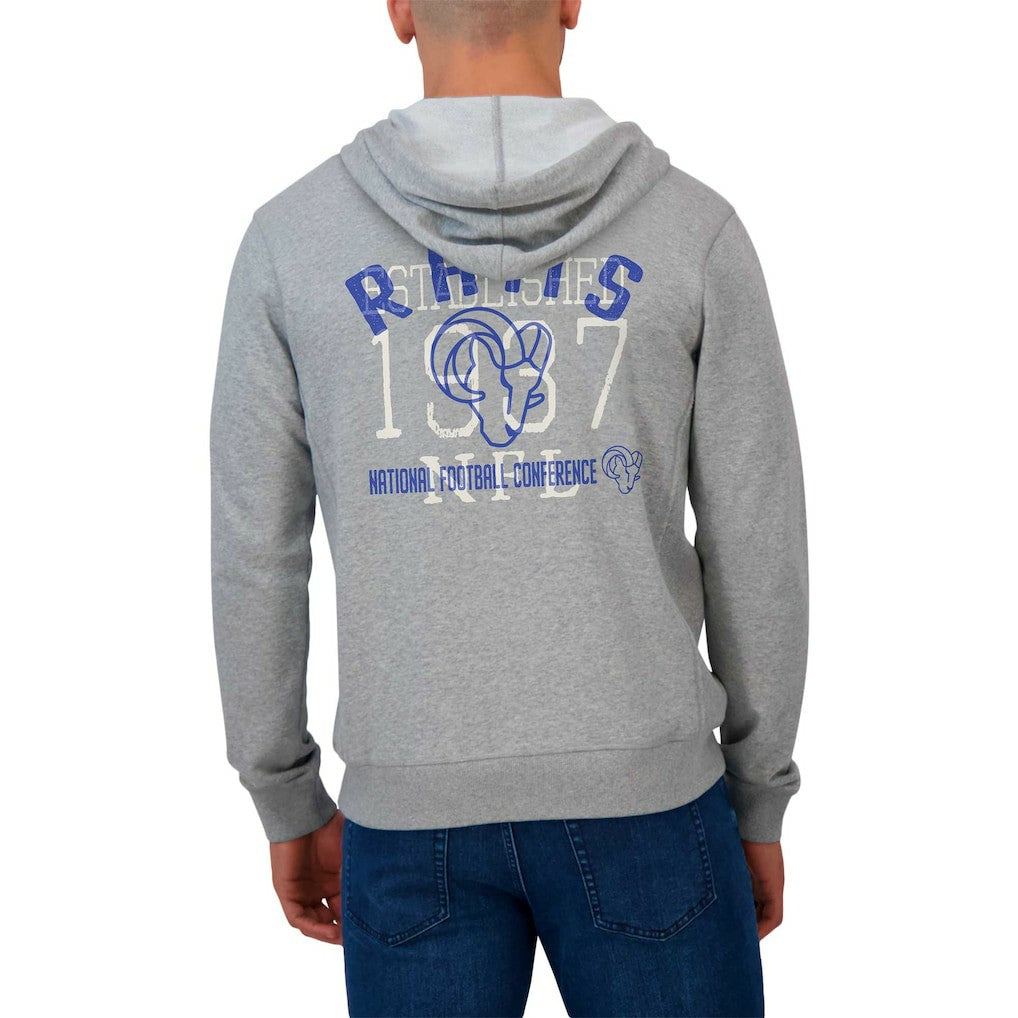 Darius Rucker Collection Vintage Stripe Full-Zip Hoodie - Los Angeles Rams Hoodies