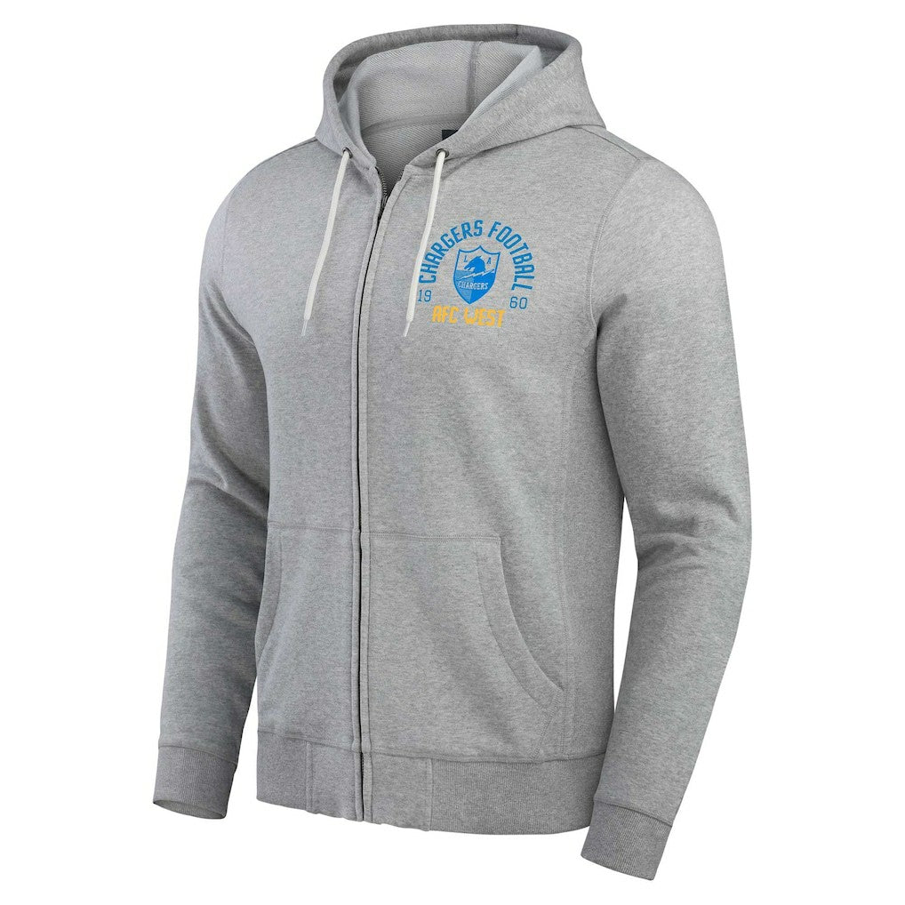 Darius Rucker Collection Vintage Stripe Full-Zip Hoodie - Los Angeles Chargers Hoodies