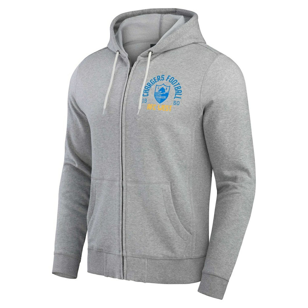 Darius Rucker Collection Vintage Stripe Full-Zip Hoodie - Los Angeles Chargers Hoodies