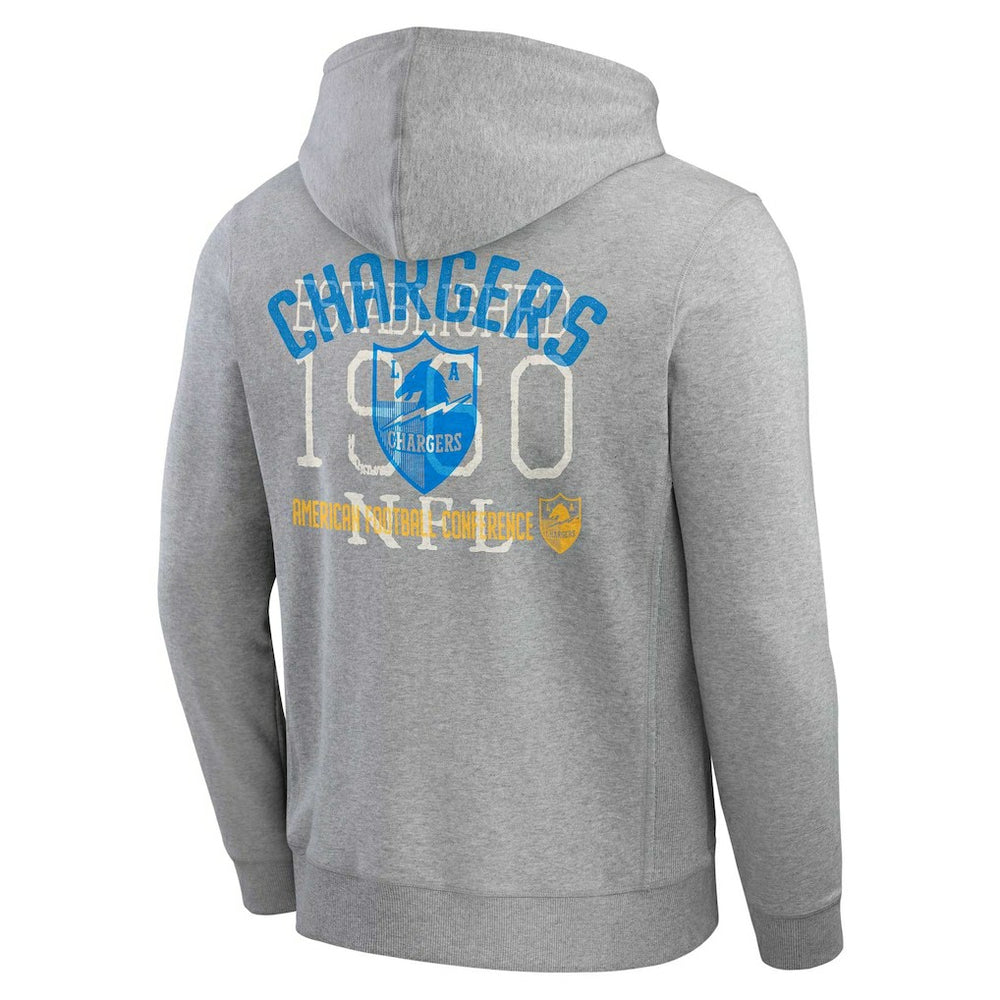 Darius Rucker Collection Vintage Stripe Full-Zip Hoodie - Los Angeles Chargers Hoodies