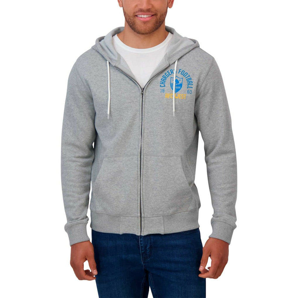 Darius Rucker Collection Vintage Stripe Full-Zip Hoodie - Los Angeles Chargers Hoodies