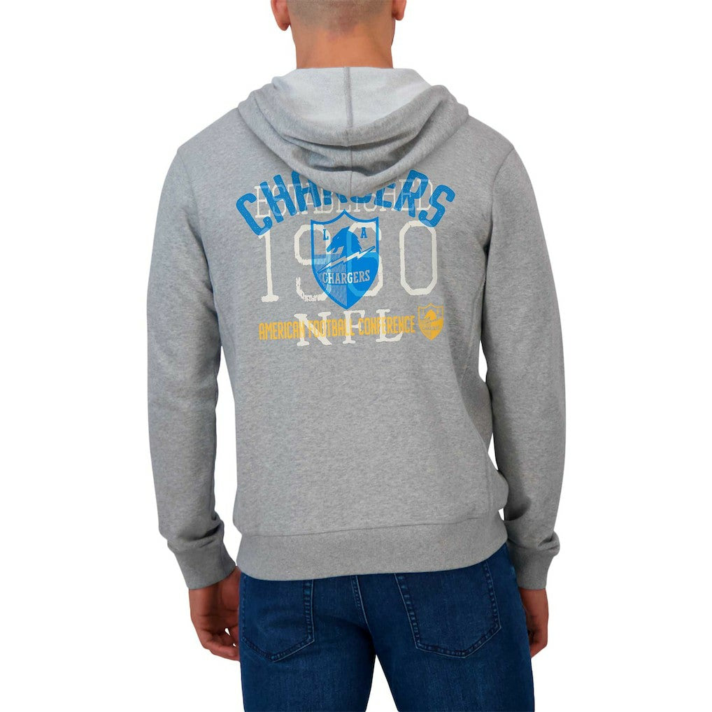 Darius Rucker Collection Vintage Stripe Full-Zip Hoodie - Los Angeles Chargers Hoodies