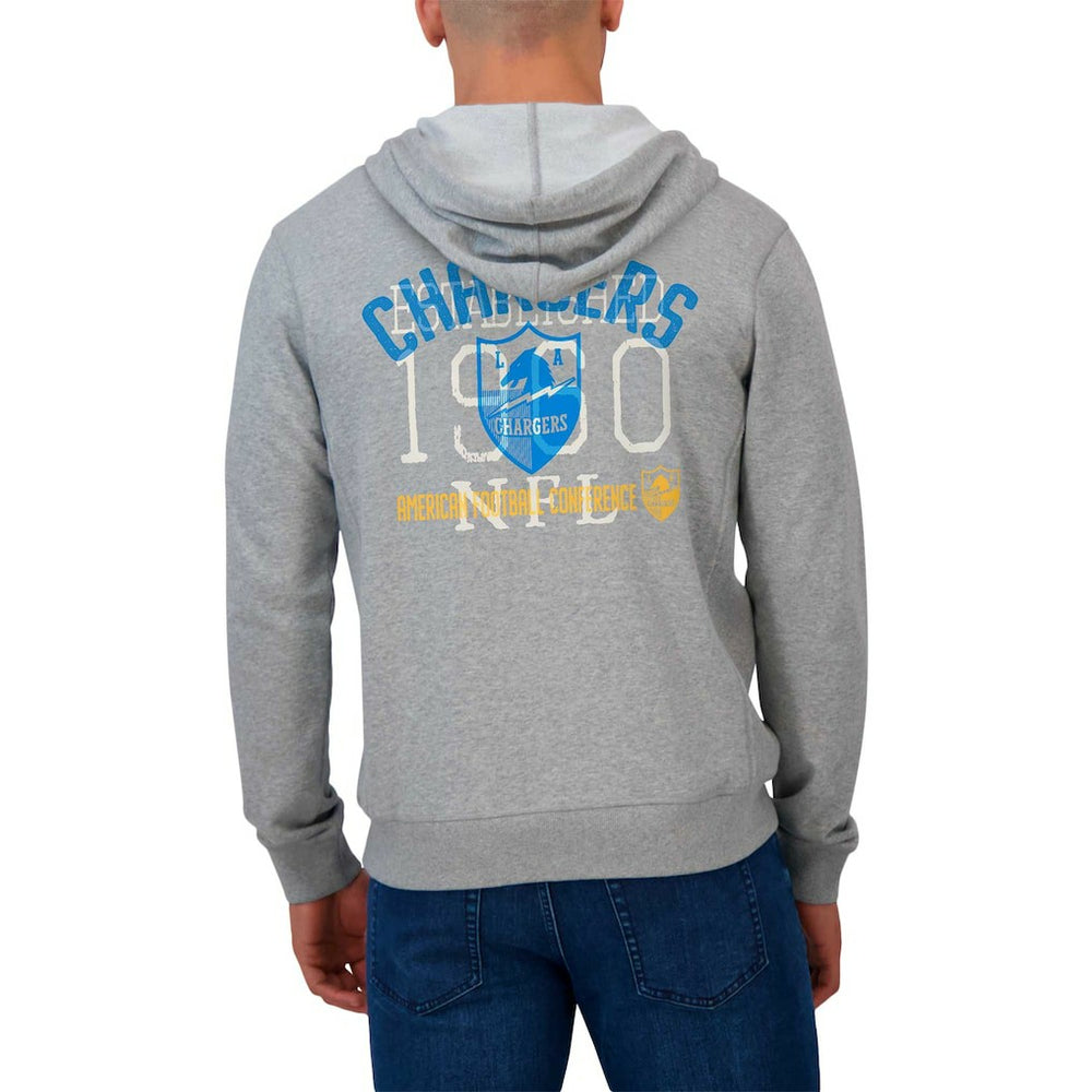 Darius Rucker Collection Vintage Stripe Full-Zip Hoodie - Los Angeles Chargers Hoodies