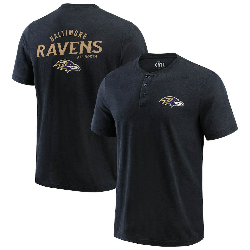 Darius Rucker Collection Washed Henley T-Shirt - Baltimore Ravens T-shirts
